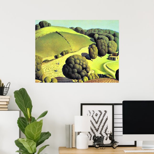 Grant Wood artwork, Young Corn, Poster (Home Office)