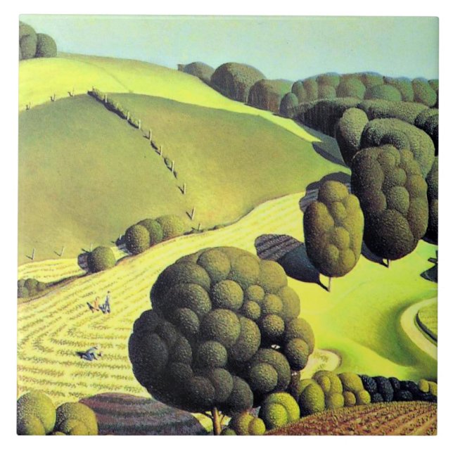 Grant Wood artwork, Young Corn, Tile (Front)