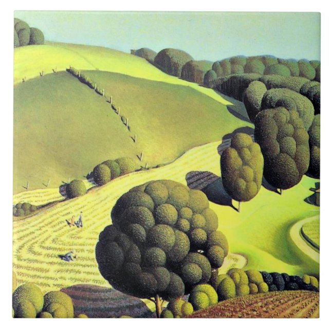 Grant Wood artwork, Young Corn, Tile (Front)