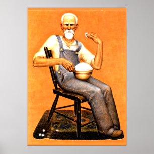 Grant Wood - Grandpa eating popcorn Poster