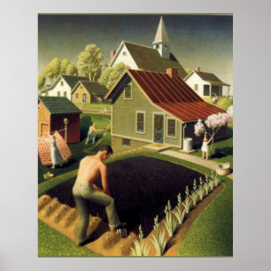 Grant Wood - Spring in Town Poster