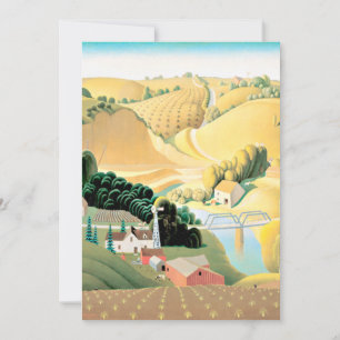 Grant Wood - Stone City, Iowa Card
