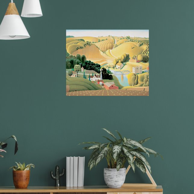 Grant Wood - Stone City, Iowa Poster (Living Room 1)