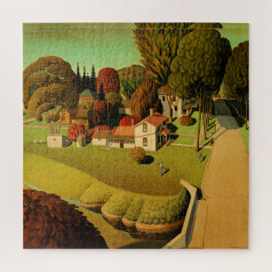 Grant Wood - The Birthplace of Herbert Hoover Jigsaw Puzzle