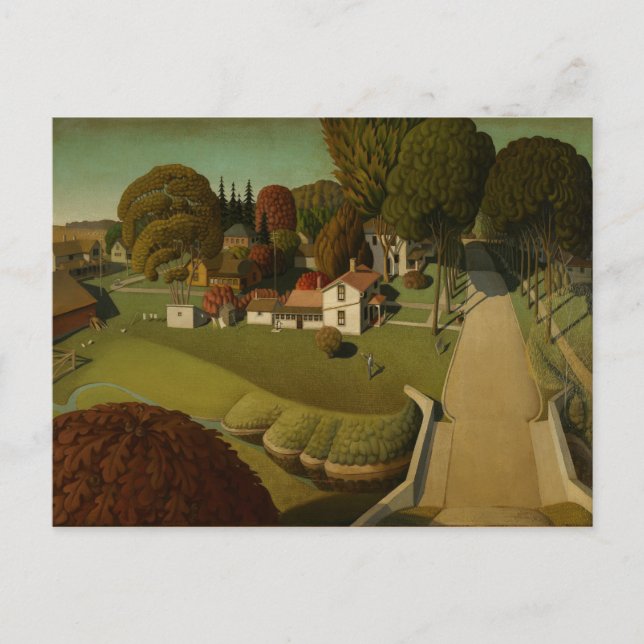 Grant Wood - The Birthplace of Herbert Hoover Postcard (Front)