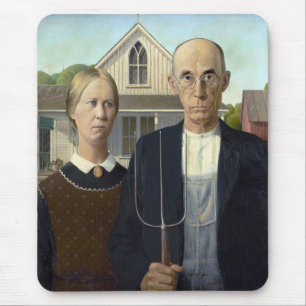 Grant Wood's American Gothic Mouse Mat
