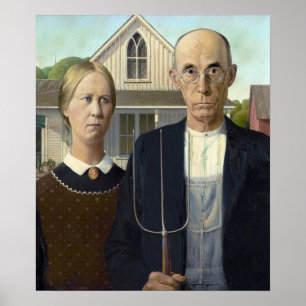 Grant Wood's American Gothic Poster