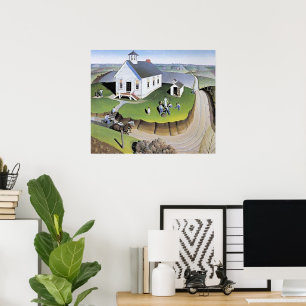 Grant Wood's Arbor Day artwork Poster