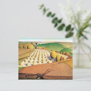 Grant Wood's Fall Plowing Postcard