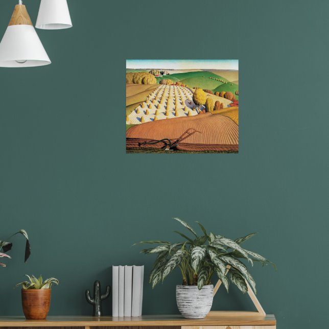 Grant Wood's Fall Plowing Poster (Living Room 1)