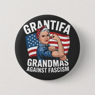 Grantifa Grandma Against Facism No King USA  6 Cm Round Badge