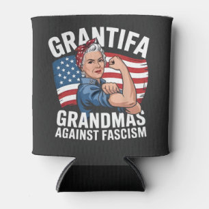Grantifa Grandma Against Facism No King USA Can Cooler