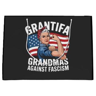 Grantifa Grandma Against Facism No King USA  Large Gift Bag