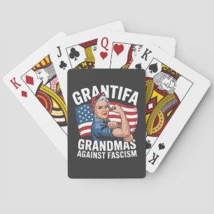 Grantifa Grandma Against Facism No King USA  Playing Cards