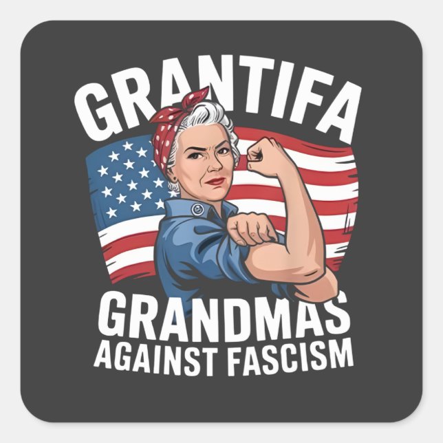 Grantifa Grandma Against Facism No King USA  Square Sticker (Front)