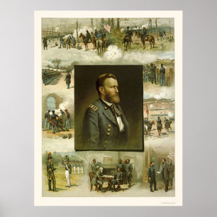 Grant's Career Scenes by L. Prang & Company 1885 Poster