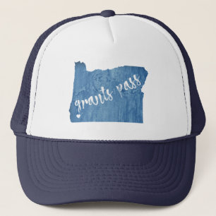 Grants Pass Oregon Wood Grain Trucker Hat
