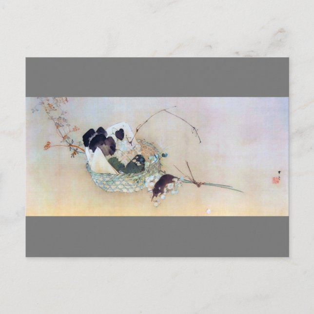Grape and Mouse, Watanabe Seitei Postcard (Front)