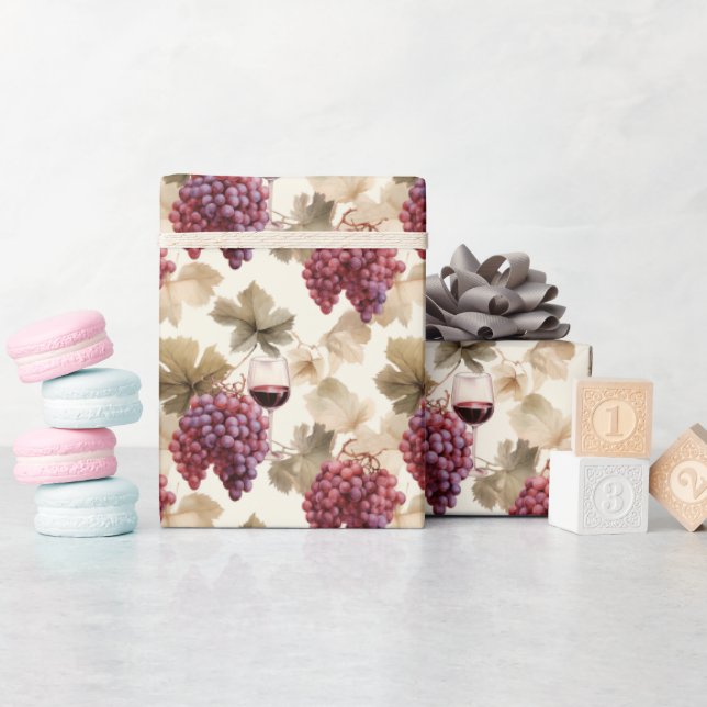 Grape and red wine 2 - wrapping paper (Baby Shower)