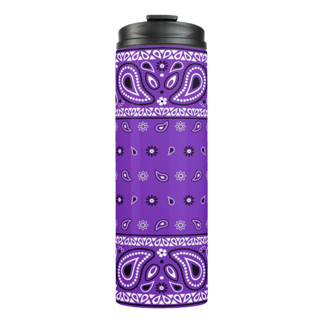 Grape Bandanna Paisley Country Hip Hop Cowboy Farm Thermal Tumbler (Front)