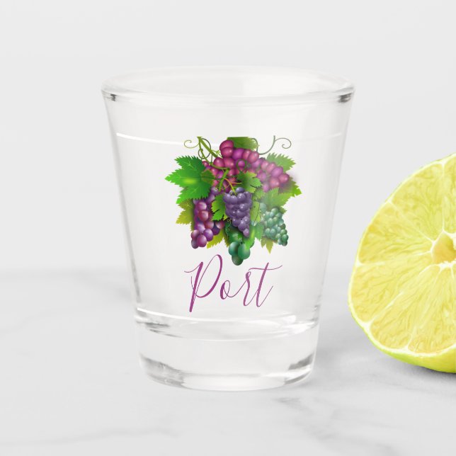 Grape bunch port wine tasting Portugal Shot Glass (Front)