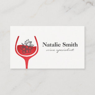 Grape Bunch   Red Wine Glass Business Card