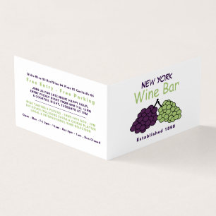 Grape Bunch, Wine Bar/Winery, Detailed Business Card