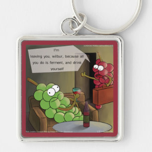 Grape Divorces Funny Key Ring