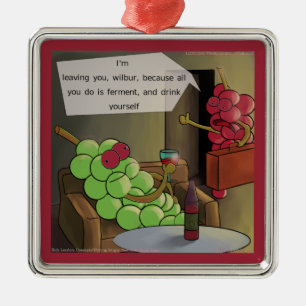 Grape Divorces Funny Metal Tree Decoration