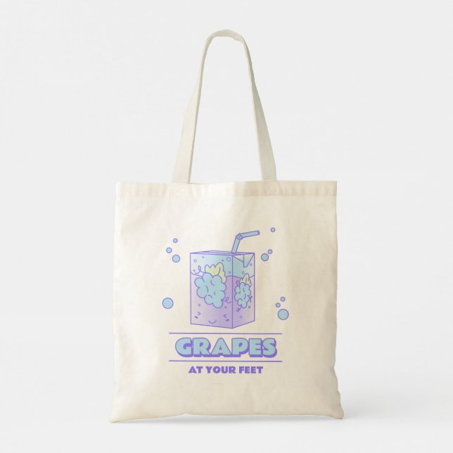 Grape Escape Kawaii Aesthetic Tote Bag (Back)