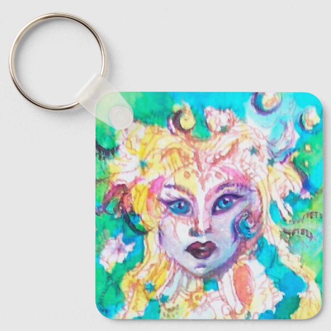 GRAPE FAIRY TALE Fantasy Watercolor Key Ring (Front)