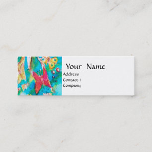 GRAPE FAIRY TALE Flowers Butterflies Floral Mini Business Card