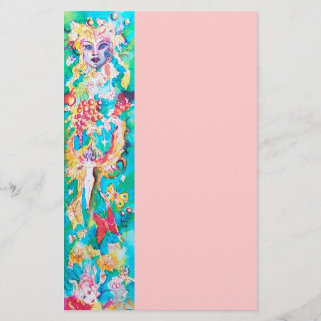 GRAPE FAIRY TALE ,pink Stationery (Front)