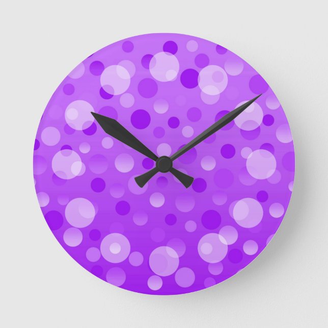 Grape Fizz 'Bubbles' clock round (Front)