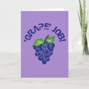 Grape (Great) Job Purple Grapes Bunch Congrats Card