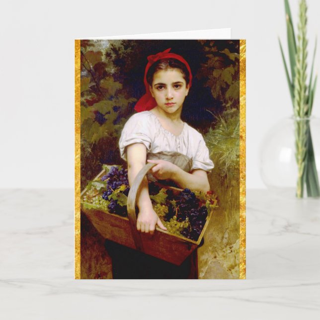 Grape Harvester Birthday Card (Front)