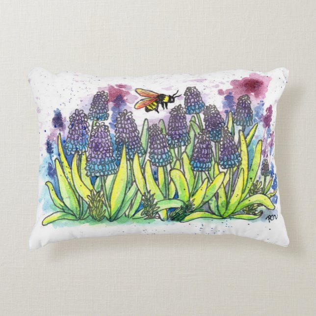 Grape Hyacinth Decorative Cushion (Front)