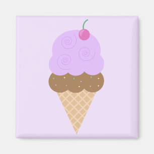 Grape Ice Cream Cone Magnet