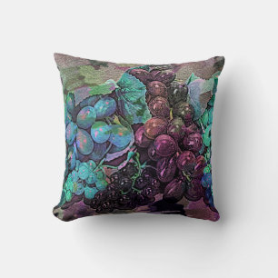 Grape Impressions Digital Art Throw Pillow