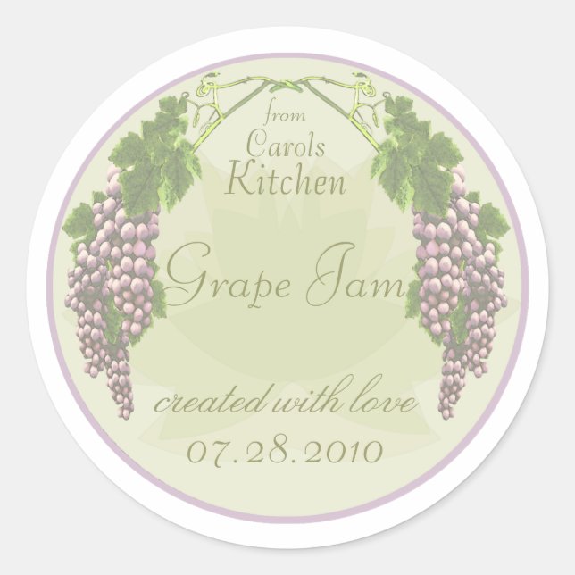 Grape Jam canning labels (Front)