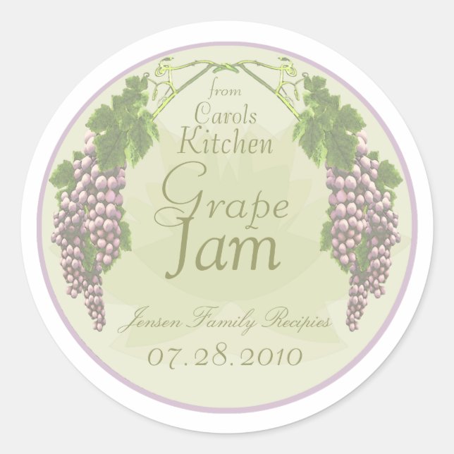 Grape Jam canning labels B (Front)