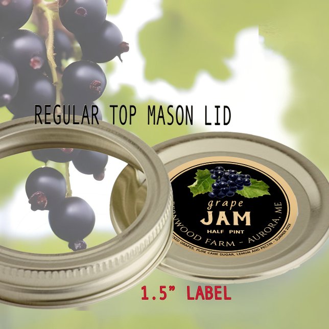 Grape Jam Kraft on Black Classic Round Sticker (Creator Uploaded)