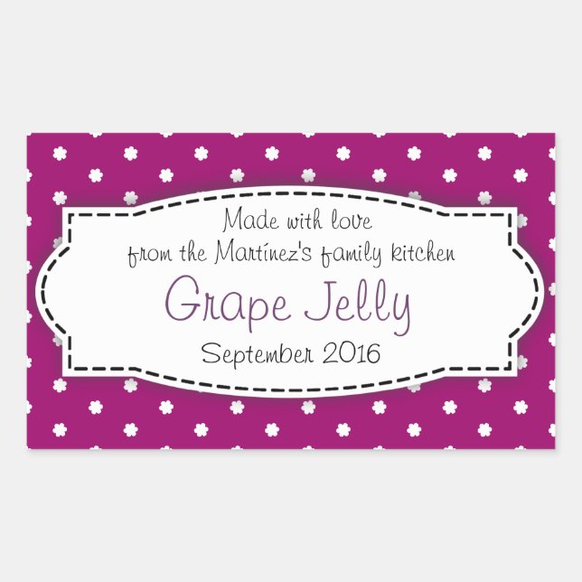 Grape jelly / jam purple food label sticker (Front)