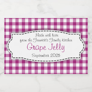 Grape Jelly purple white checked label