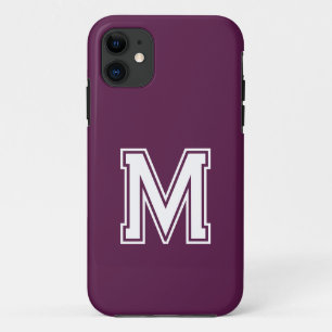 Grape Jelly Solid Colour   Minimalist Monogram iPhone 11 Case