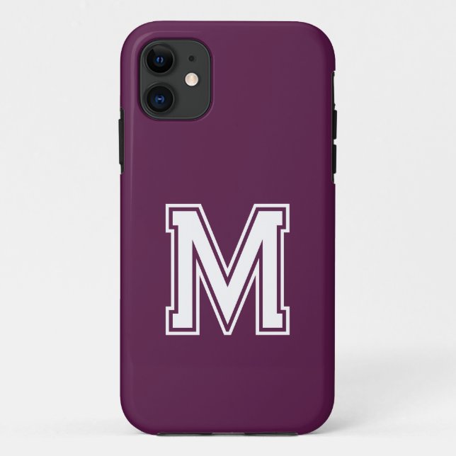 Grape Jelly Solid Colour | Minimalist Monogram Case-Mate iPhone Case (Back)