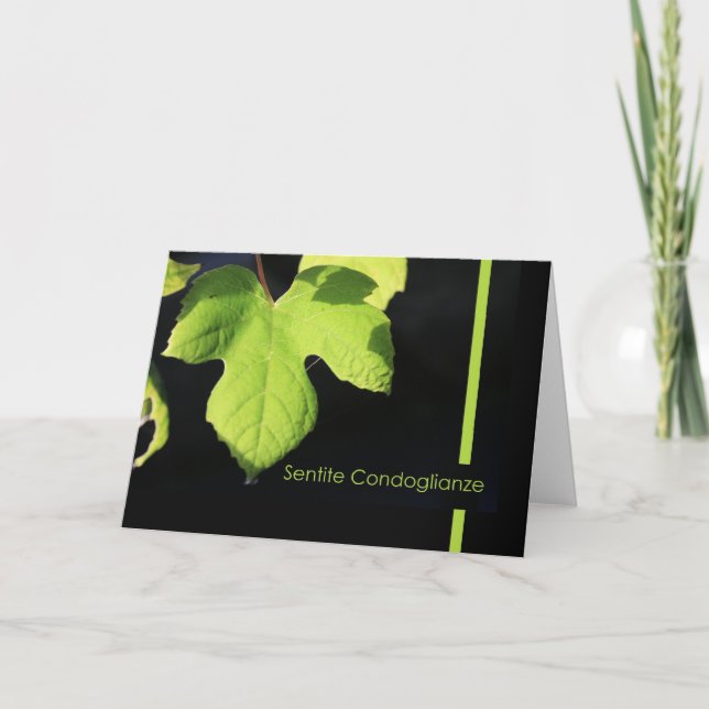 grape leaf Italian sympathy card (Front)