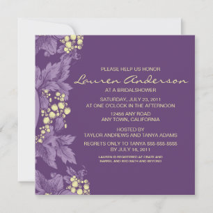 Grape Leaves Bridal Shower Invitation