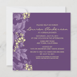Grape Leaves Bridal Shower Invitation