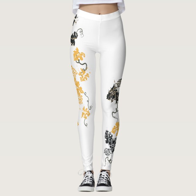 Grape Leaves Leggings (Front)